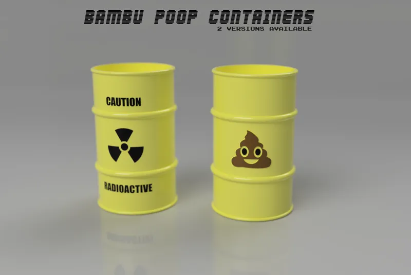Poop Chute Buckets - Poop Bin Container for P1P / P1S / X1C - two versions