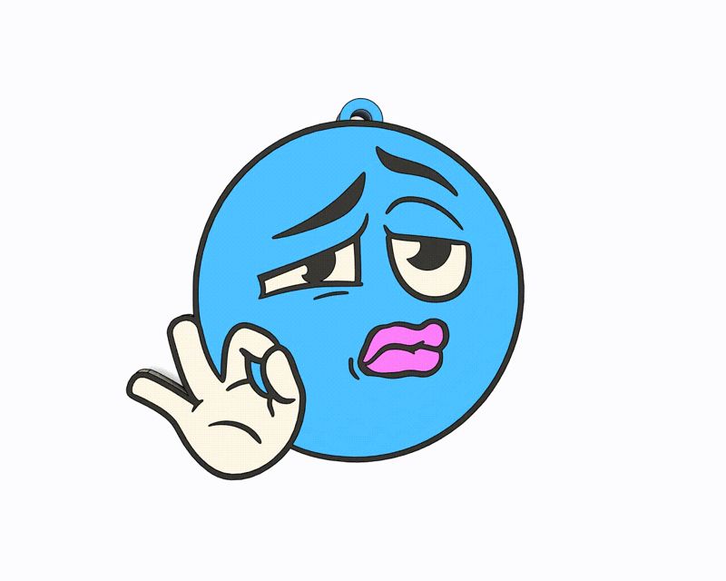 Blue Emoji - Nice Keychain, Earring, Bagcharm