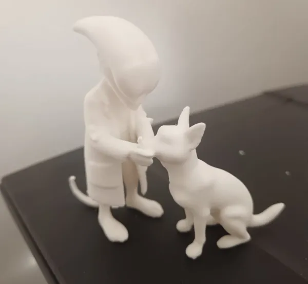 Chiot chez le vétérinaire extraterrestre