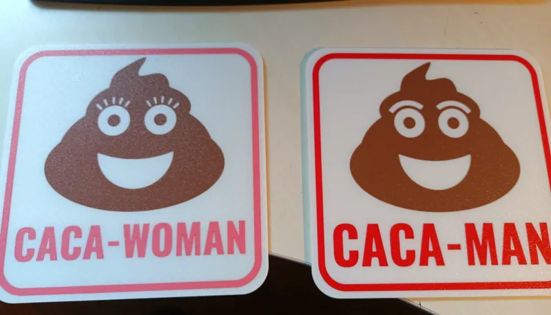 Carteles para puertas de baño chicos y chicas