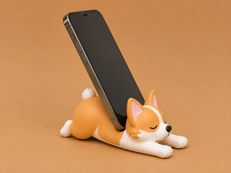 corgi phone stand holder. pet figurine dog 
