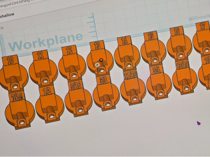 1/2inch Numbered Tool Grid Pegs