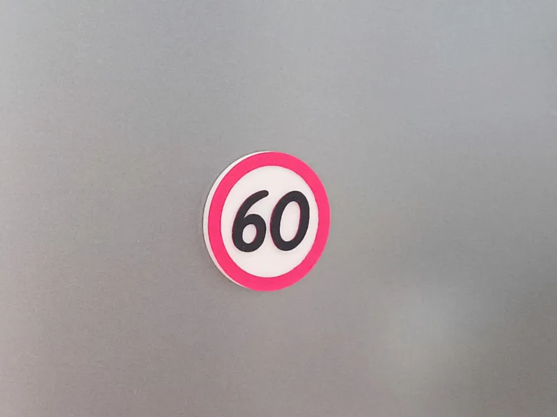 Speed sign birthday number magnet