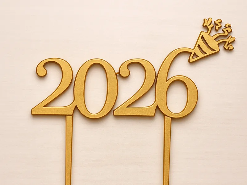 Cake Topper "2026" - Happy New Year