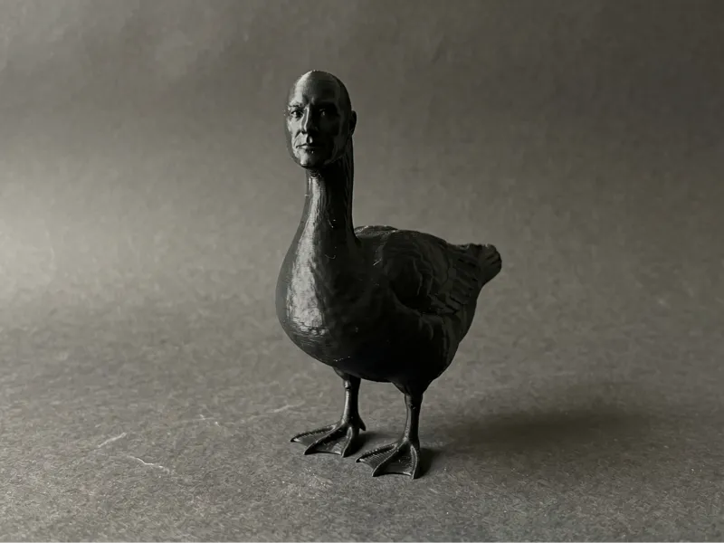 Man-Headed Goose - Unique Hybrid Creature Figurine
