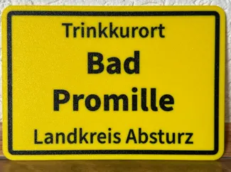 Schild lustig Bad Promille