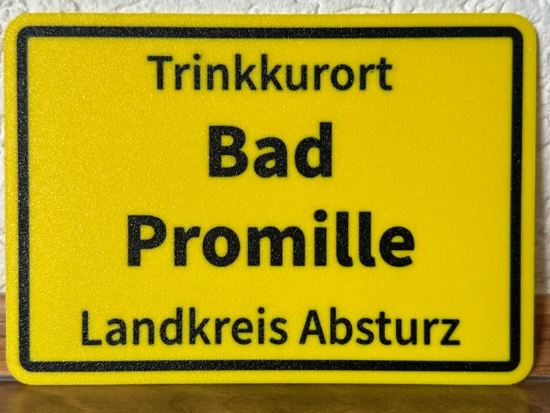 Schild lustig Bad Promille