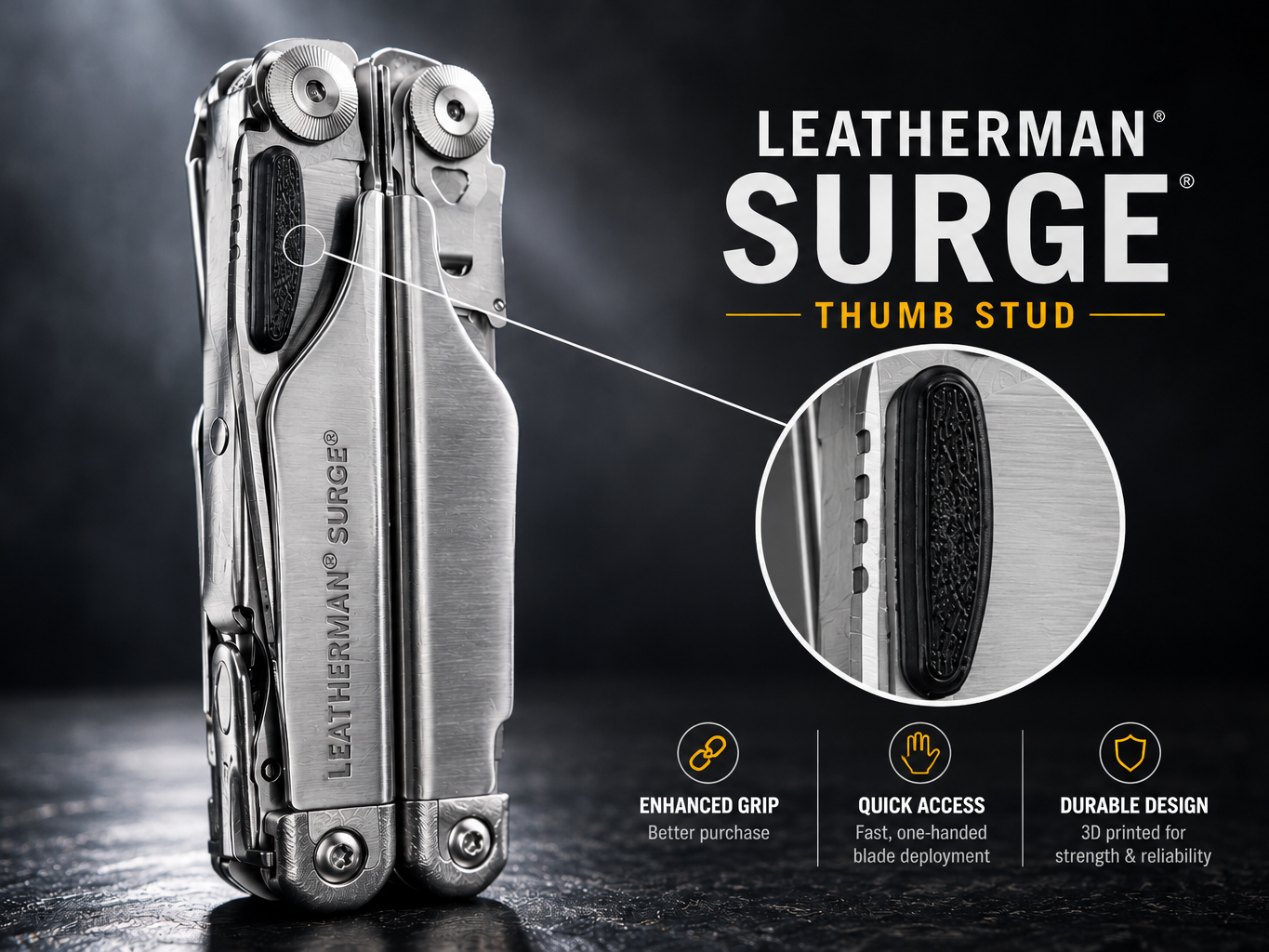 Leatherman Surge Thumbstud Press Fit (with cutout)