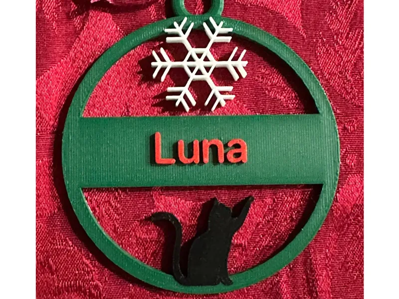 Cat Snowflake Ornament