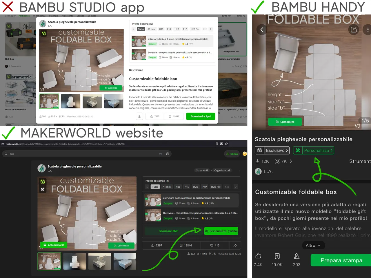 Customizable foldable box view 2