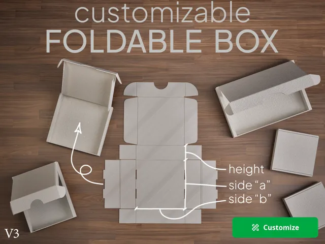 Customizable foldable box