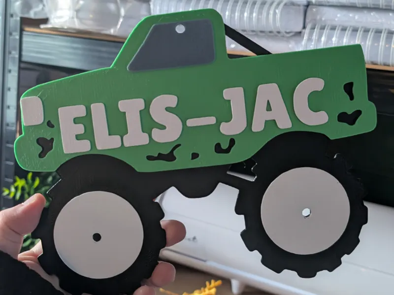 Personalised Monster Truck Door Sign/ Wall Art