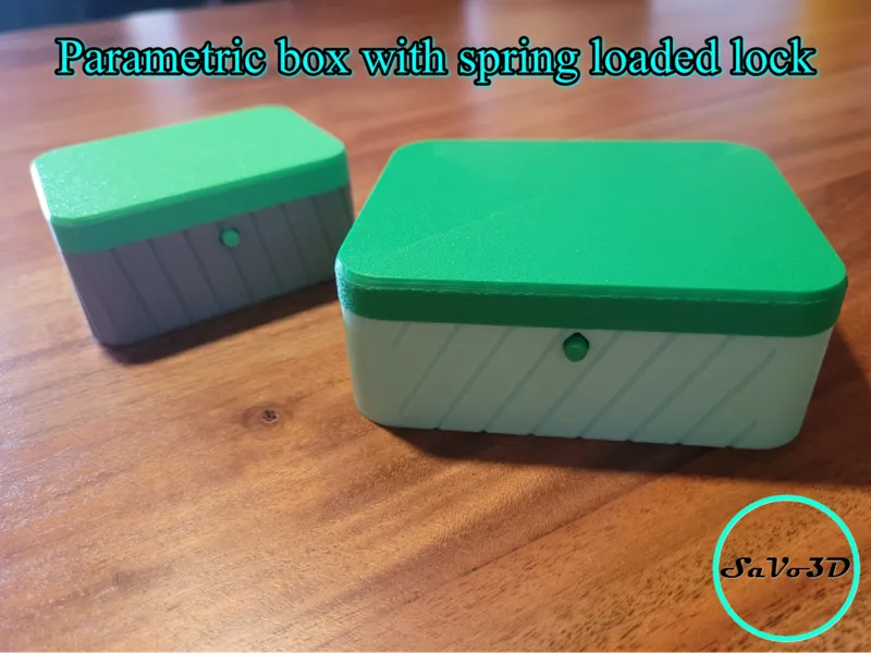 parametric box with spring loaded lock
