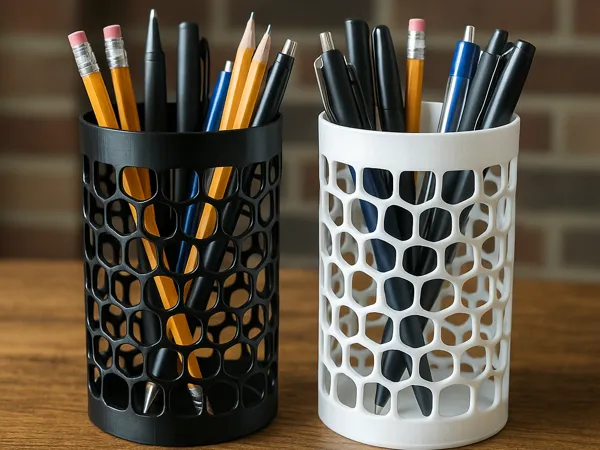 Pot à crayons géométrique