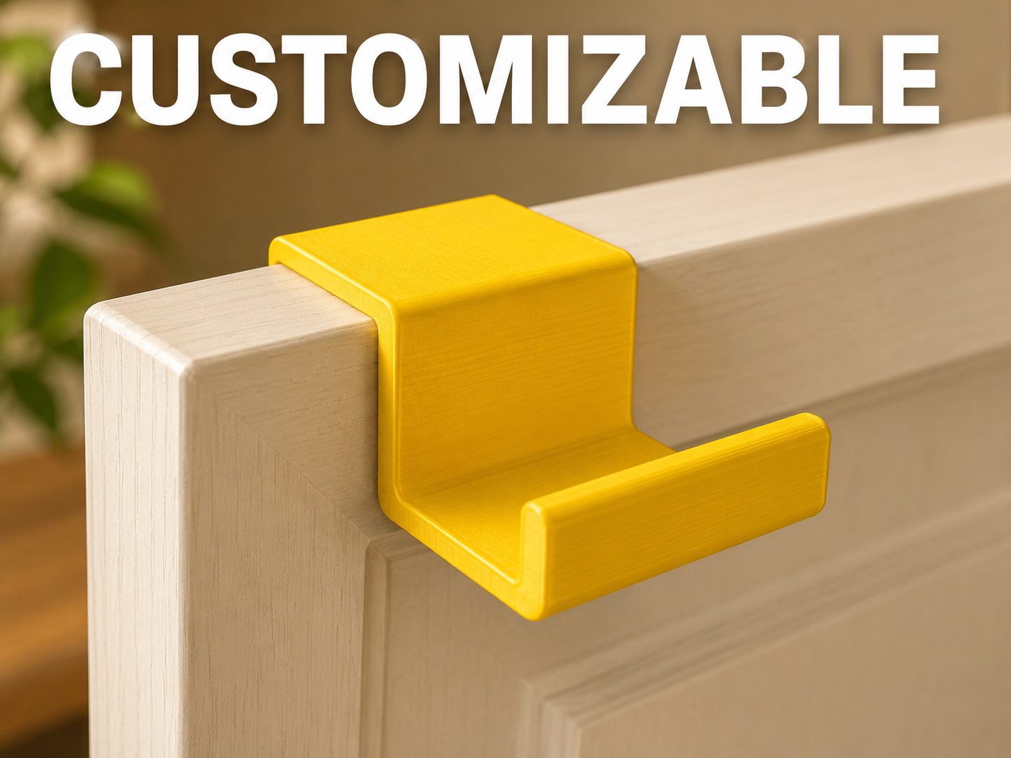 Customizable No-Drill Shelf & Cabinet-Door Hook