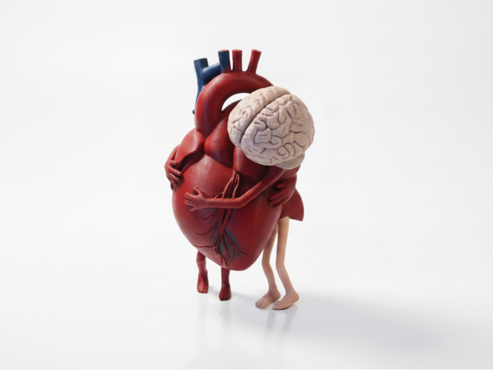 Heart And Brain Embrace Sculpture 3D Printable