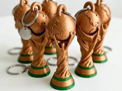 World Cup Trophy Keychain -High Detail & AMS Ready