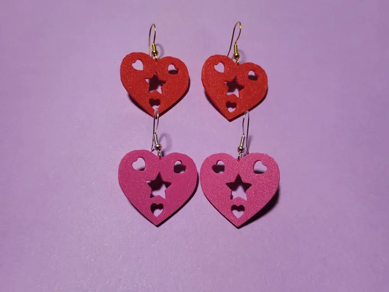 HEARRINGS HEART WITH STARS