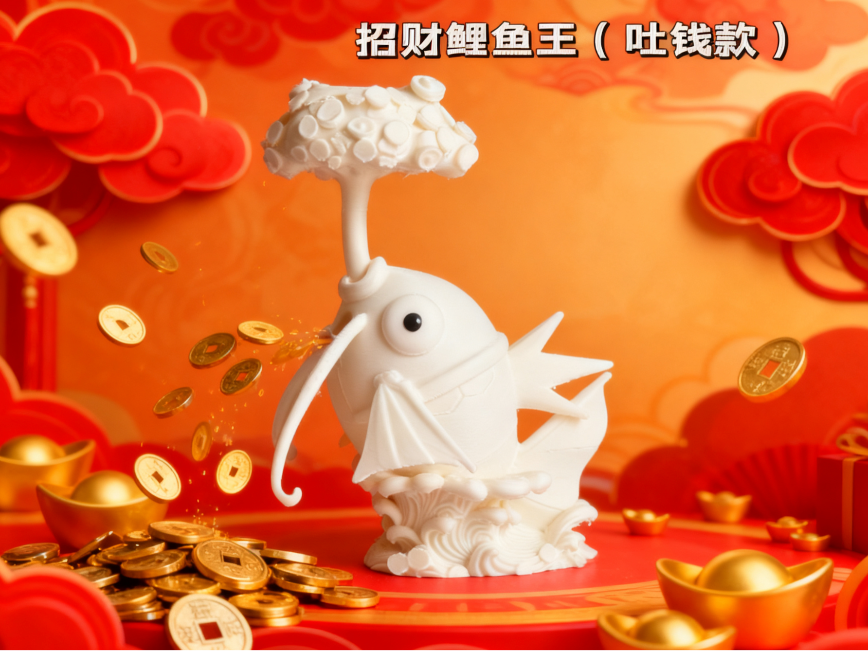 招财鲤鱼王  吐钱款   24小时不间断吐钱  见着有份  顺风顺水顺财神  招财进宝