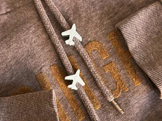Airplane Hoodie Drawstring Beads