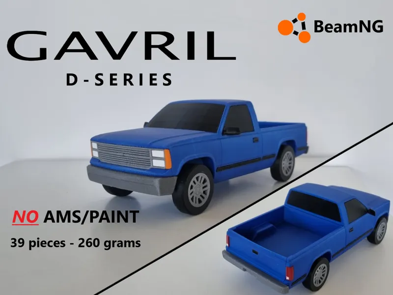 BeamNG Gavril D-series toy car - 100% 3D printed