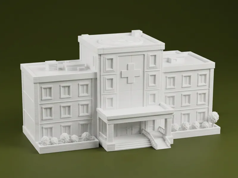 Miniature Hospital Building Model