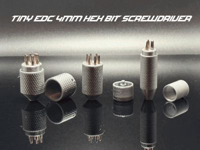 Tiny pocket EDC 4mm hex bit screwdriver keychain