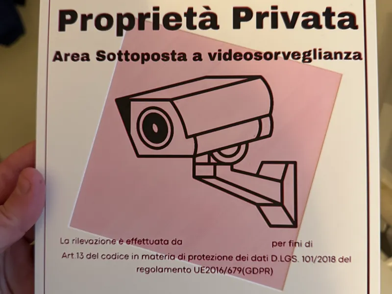 Cartello Videosorveglianza & Proprietà (HueForge)