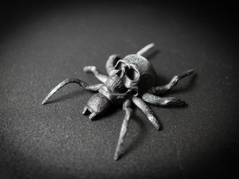Eight Legged Skull Spider, Gothic Decor Figurine