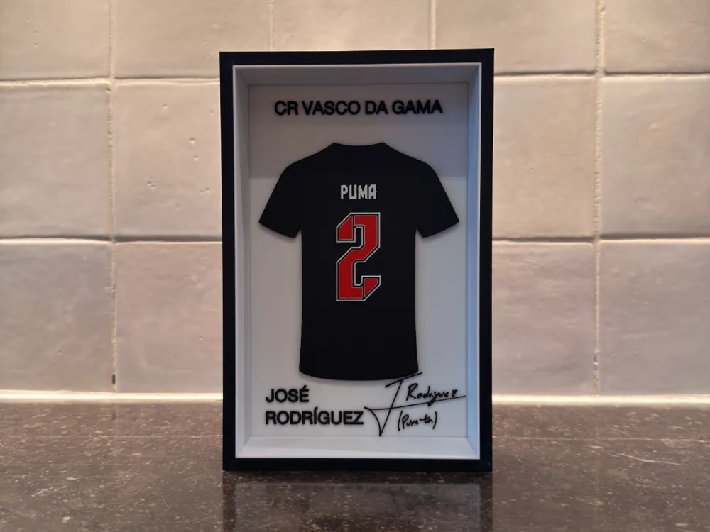 Marco decorativo: José Rodríguez - Vasco da Gama - Jersey Frame. Referencia del modelo original.