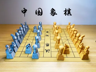 Zero-Support 3D Printed Chinese Chess Set