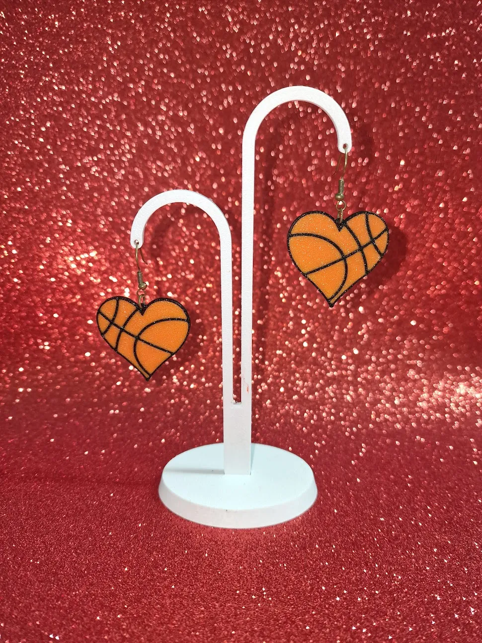 Basket heart earrings view 3
