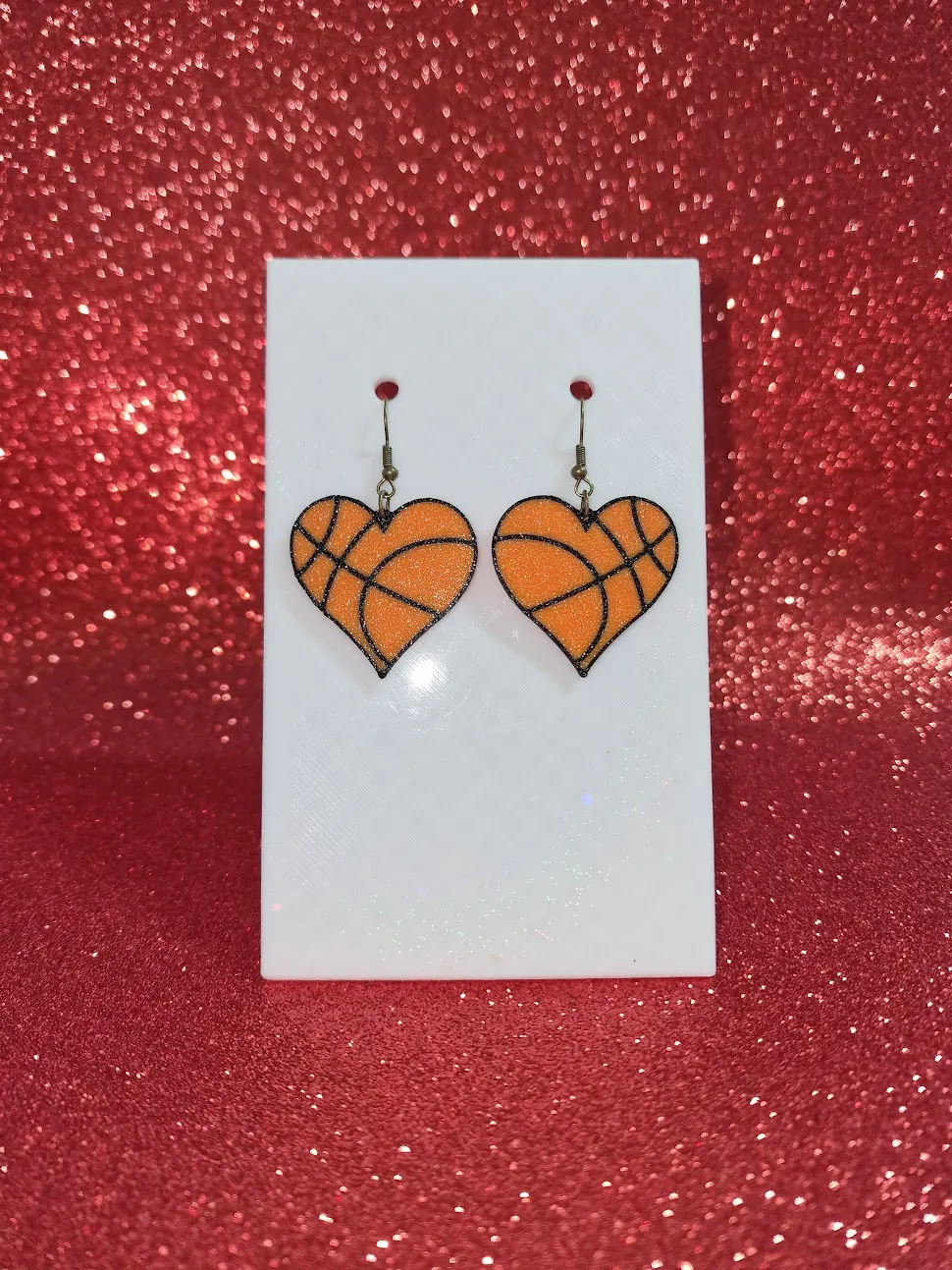 Basket heart earrings view 2