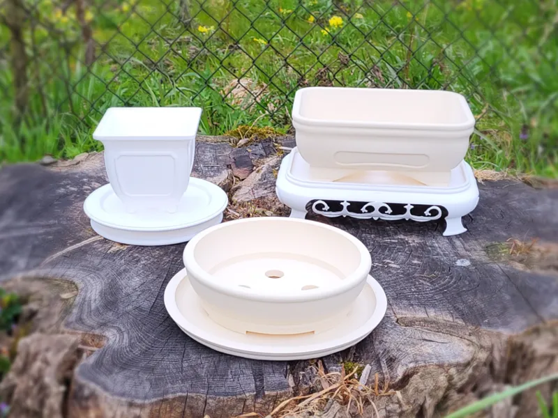 Bonsai pot & saucer set no.3