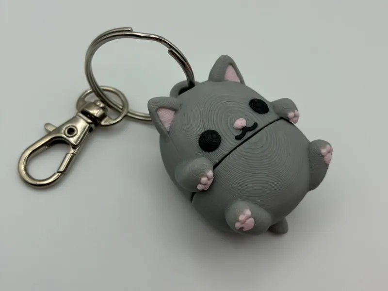 Adorable Flexi Cat Keychain
