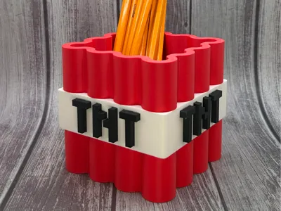 Minecraft Inspired TNT Pen/Pencil Holder