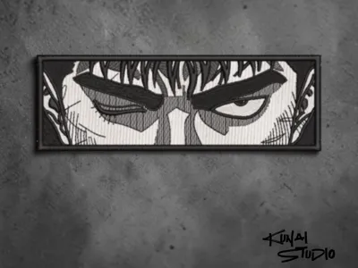 Guts Keychain // Berserk inspired - Black & White