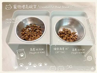 Cat Elevated Bowl Stand (for 14CM bowls)