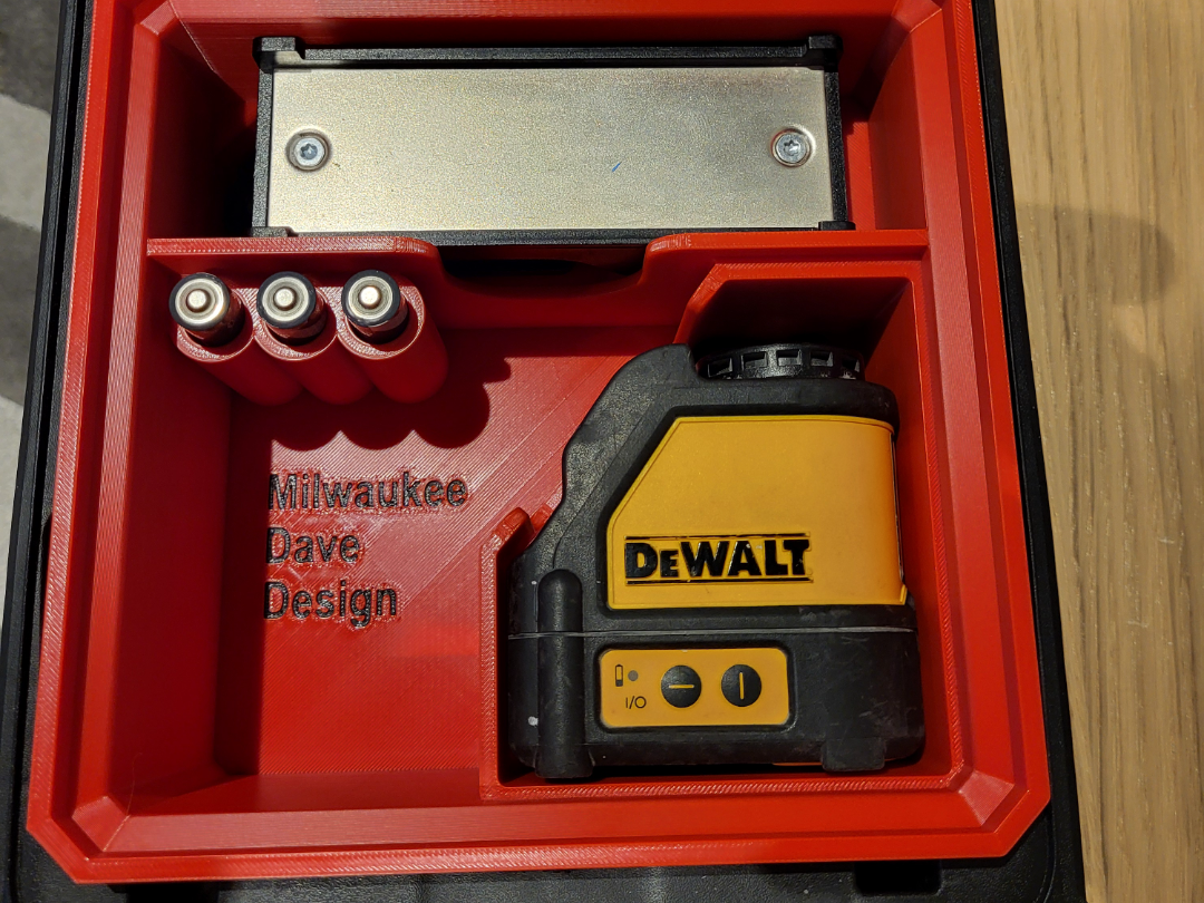 Milwaukee Organiser insert DeWalt Battery Laser