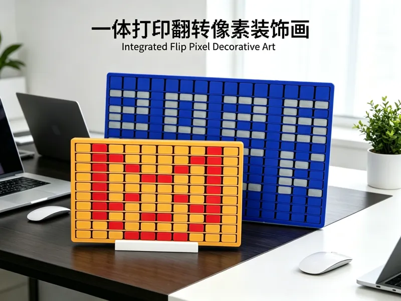 一体打印翻转像素装饰画