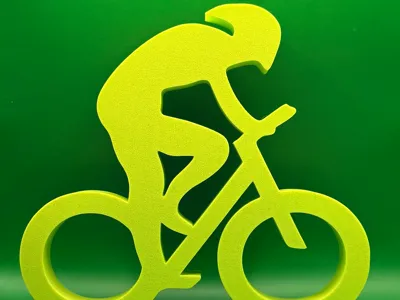 Cyclist Silhouette - Easy Print Cycling Sculpture