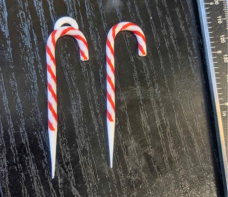 Sharp candy cane keychain