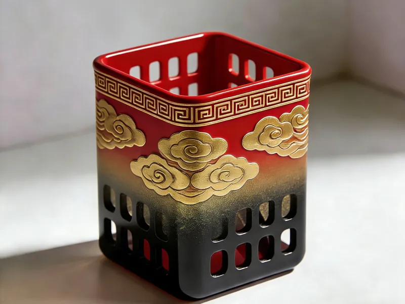 中国风笔筒，后期可以自己上颜色