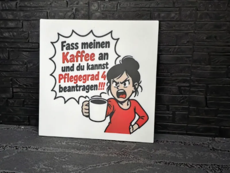 Kühlschrankmagnet Schild "Pflegegrad 4"