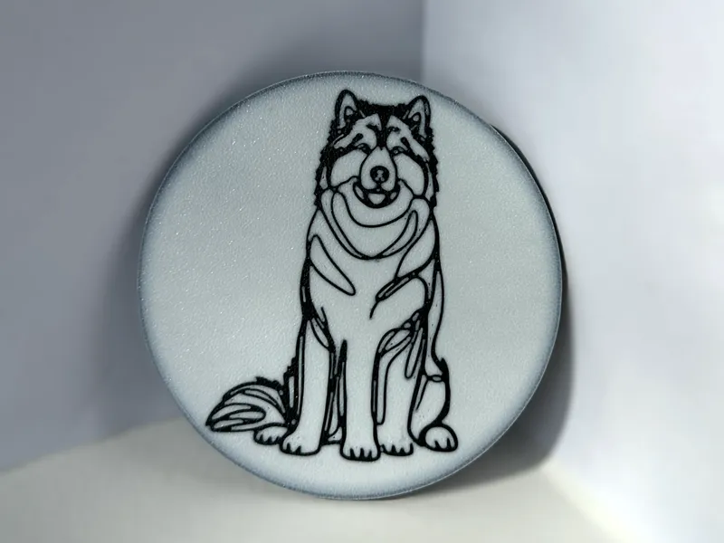 Cute Malamute Dog Coaster (husky)