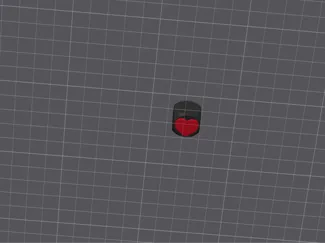 cube with heart, dice prototype