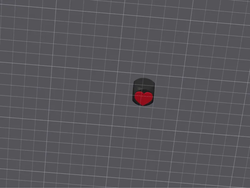 cube with heart, dice prototype
