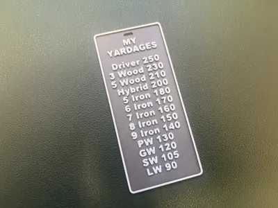 Golf Club Yardages (Customize yards for any club)
