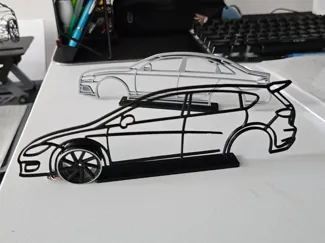 Seat Leon Silhouette - 3D Line Art