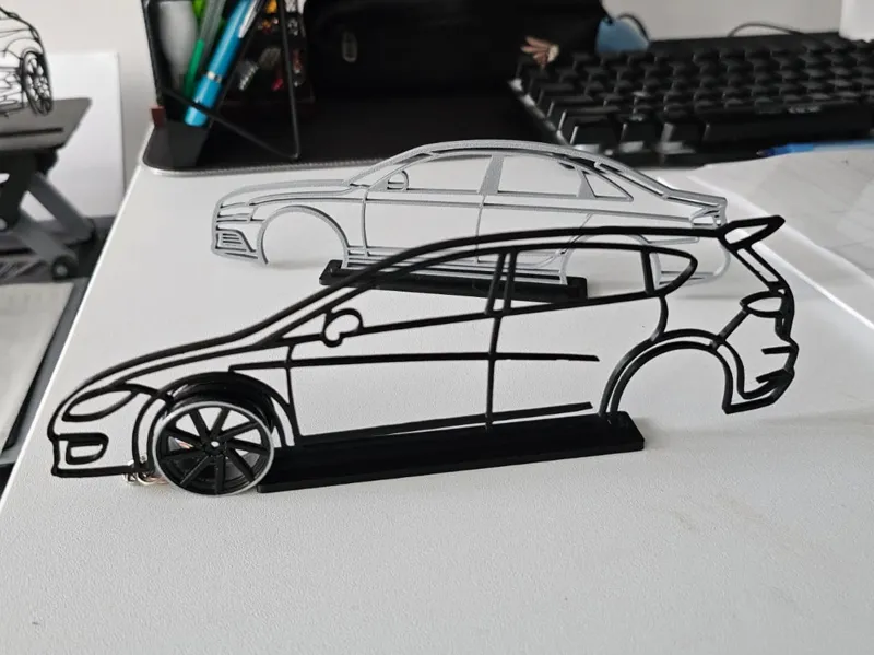 Seat Leon Silhouette - 3D Line Art